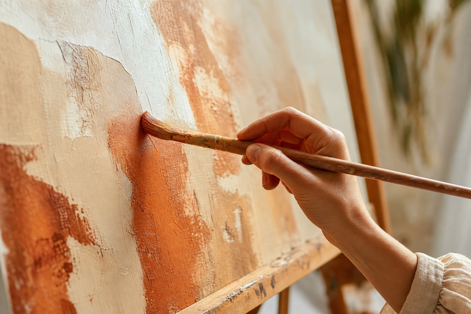 Application de peinture à l'atelier